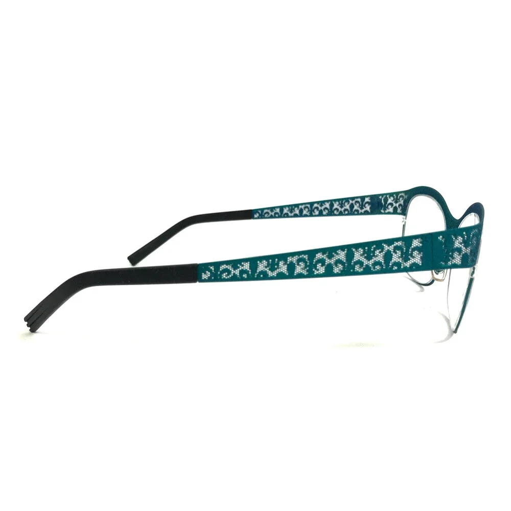 J.F. Rey Eyeglasses Frames JF2559 2222 Blue Turquoise Fleur De Lis 53-16-132